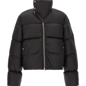 Rick Owens Black High-Necked Long-Sleeved Cotton Coat for men