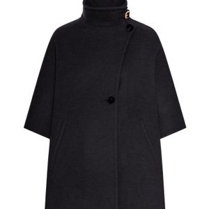 Max Mara Blue High-Neck Cape