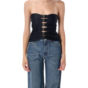 Coperni Blue Multi-Button Corset Top