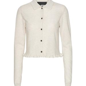 ROTATE BIRGER CHRISTENSEN White Ruffled-Hem Cardigan