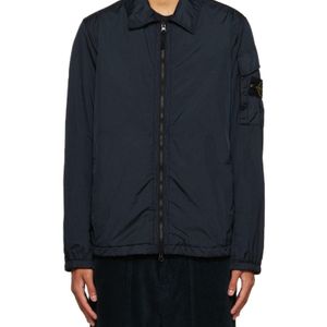 Stone Island Blue Lapel Long-Sleeved Casual Jacket for men