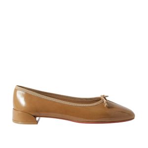 Christian Louboutin Brown Sweetie Jane Patent-Leather Flats