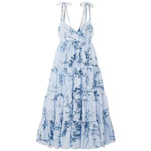 Erdem Blue Layered Floral Dress