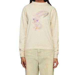 we11done Natural Graphic-Print Cotton Sweatshirt