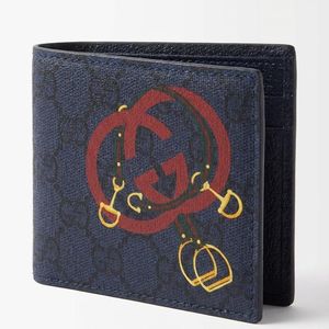 Gucci Blue Gg Bi-Fold Wallet With Print for men