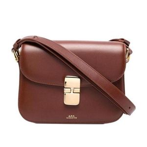 A.P.C. Brown Grace Logo Printed Small Shoulder Bag