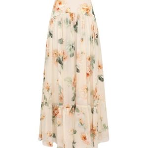 Zimmermann Natural Carousel Burnout Midi Skirt