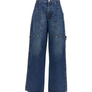 Stella McCartney Blue Wide-Leg Cargo Jeans