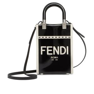 Fendi Black Patent Leather And Canvas Mini-Bag