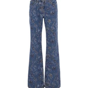 Etro Blue Printed Casual Trousers