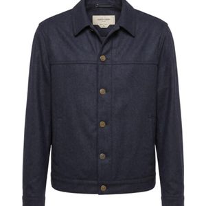 Jacob Cohen Blue Logo-Patch Button-Up Jacket for men