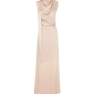Fendi Natural Tied-Bow Sleeveless Maxi Dress