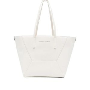 Brunello Cucinelli White Logo-Print Tote Bag