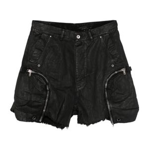Rick Owens Black Bauhaus Zip Cargo Shorts for men