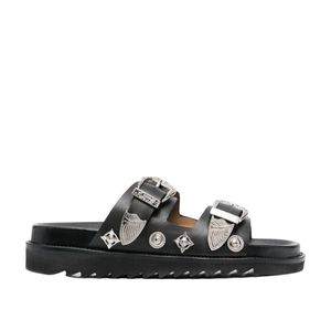 Toga Black Double Buckle Sandals