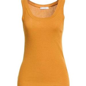 Max Mara Orange Solid Wool Knit Vest