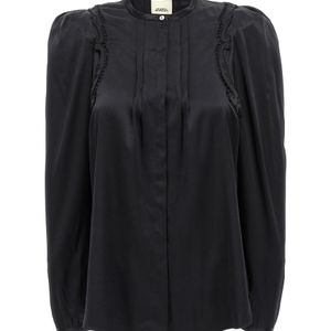 Isabel Marant Black Round Collar And Long-Sleeved Shirt