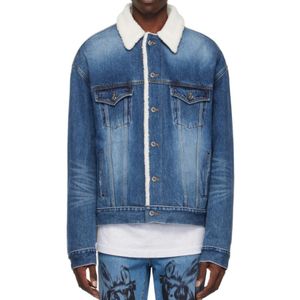 we11done Blue Logo Denim Jacket for men