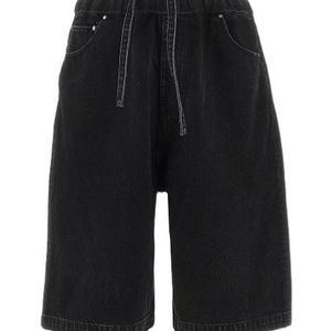 Entire studios Black Elastic-Waist Denim Shorts for men