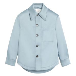 AMI Blue Ami Ami De Coeur Satin Buttoned Jacket for men