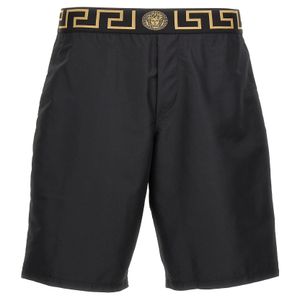Versace Black Greca Border Swim Shorts for men