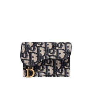 Dior Black Saddle Bloom Card Holder