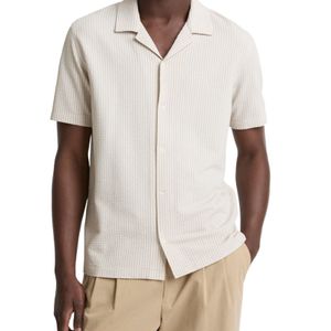 Vince White Striped Short-Sleeve Shirt for men