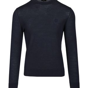Etro Blue Pegasus Embroidered Knitted Sweater for men