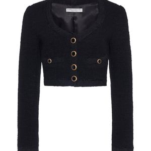 Alessandra Rich Black Long Sleeved Cropped Jacket