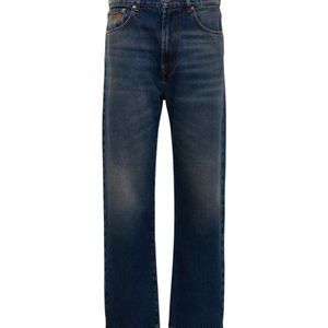 MSGM Blue Logo-Patch Jeans for men