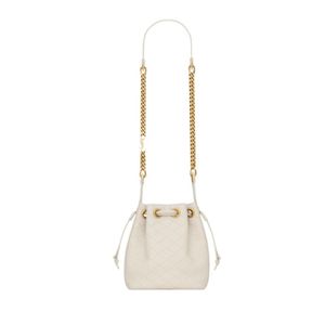 Saint Laurent White Cassandre Bucket Bag