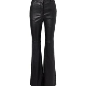 Joseph Black Tafira Mid-Rise Leather Flared Pants