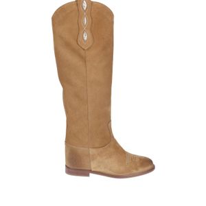 Via Roma 15 Brown Embroidery Panel Boots