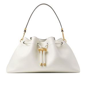 Jimmy Choo White Drawstring Shoulder Bag