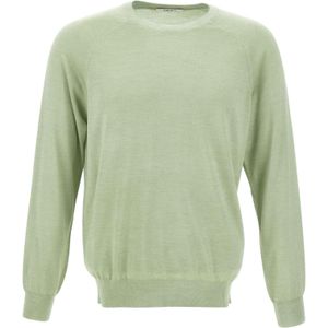 Kangra Cashmere Green Kangra Silk-Cashmere Crew Neck Knitwear for men