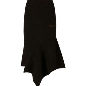 The Attico Black The Cable Knitted Midi Skirt