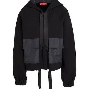 MAX&Co. Black Hooded Casual Jacket