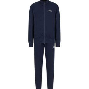 EA7 Blue Logo Printed Zipped Track Suit for men