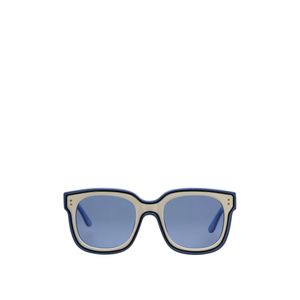 Marni Blue Two-Tone Rectangular Plastic Sunglasses