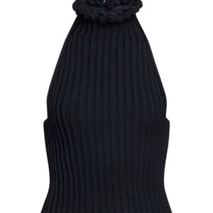 Alaïa Blue Short Ribbed Knit Top