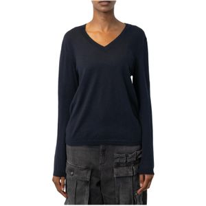 Avant Toi Blue V-Neck Long-Sleeved Sweater