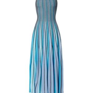 Jonathan Simkhai Blue Soleil Striped Midi Dress