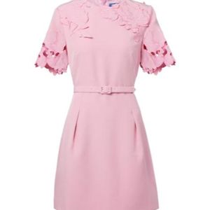 Leo Pink Aurelie Floral-Appliqué Minidress