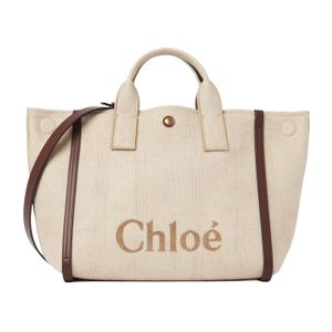 Chloé Natural Chloé Carry Logo Detailed Tote Bag