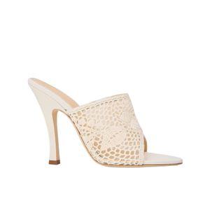 Magda Butrym White Crochet Heeled Mules