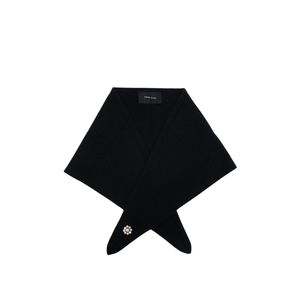 Simone Rocha Black Embellished Cashmere Scarf