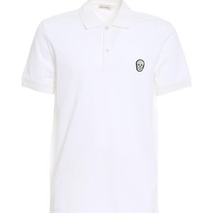 McQueen White Logo Short-Sleeve Polo Shirt for men