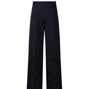 Forte_forte Blue Embroidered Wide-Leg Pants