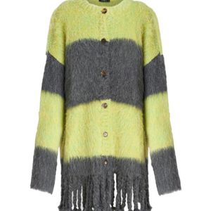 Etro Yellow Crewneck Long-Sleeved Cardigan