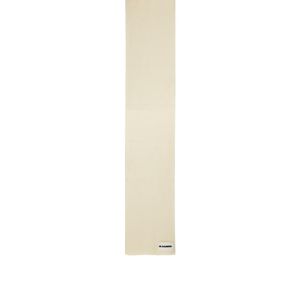 Jil Sander White Logo Tag Knitted Scarf for men
